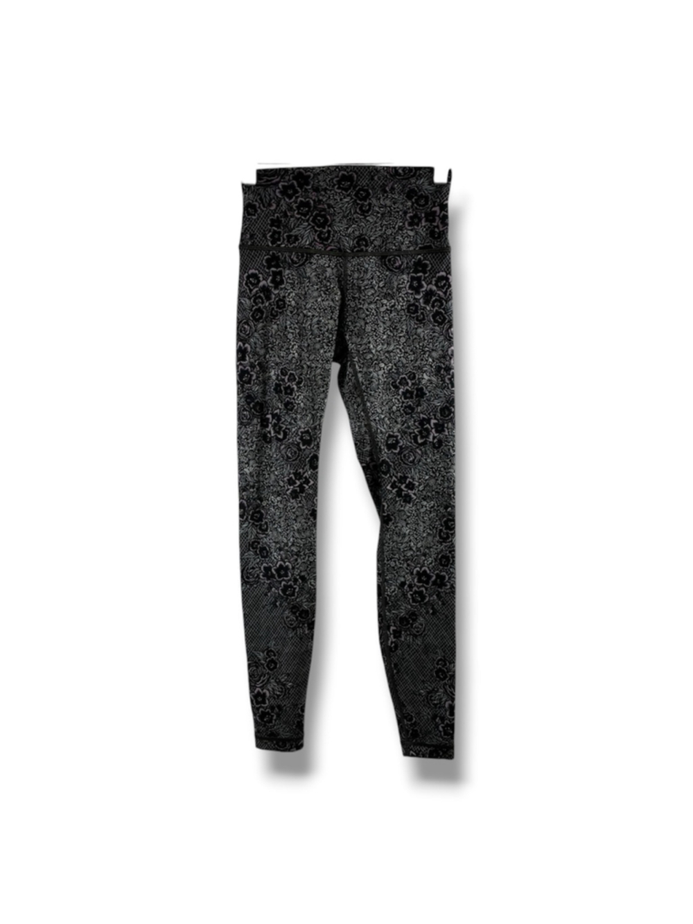 Lululemon Wunder Under HR Tight Full On 28” in Trellis Bloom Ice Gray Black 4
